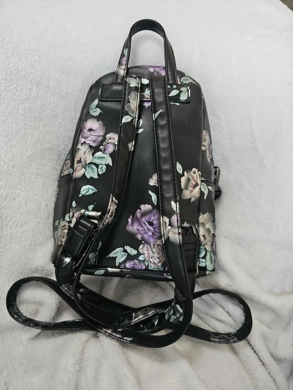 Violet Ray Floral Studded Mini Backpack Purple Rose